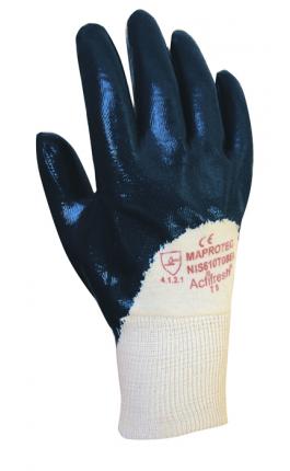 Cotton supported glove, nitrile coating ventilated back, textured hand ...